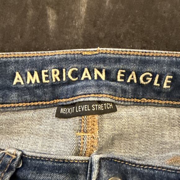 American Eagle Jeans Womens 2 Blue Distressed Next Level Stretch Hi-Rise Jegging - Picture 2 of 7